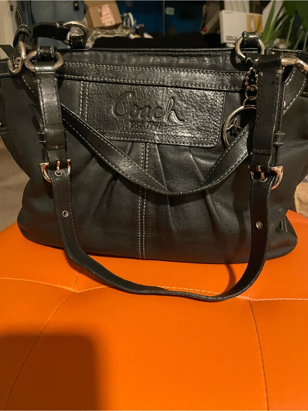 Authentic! Coach Black Leather Satchel Bag - Classic Women's Tote